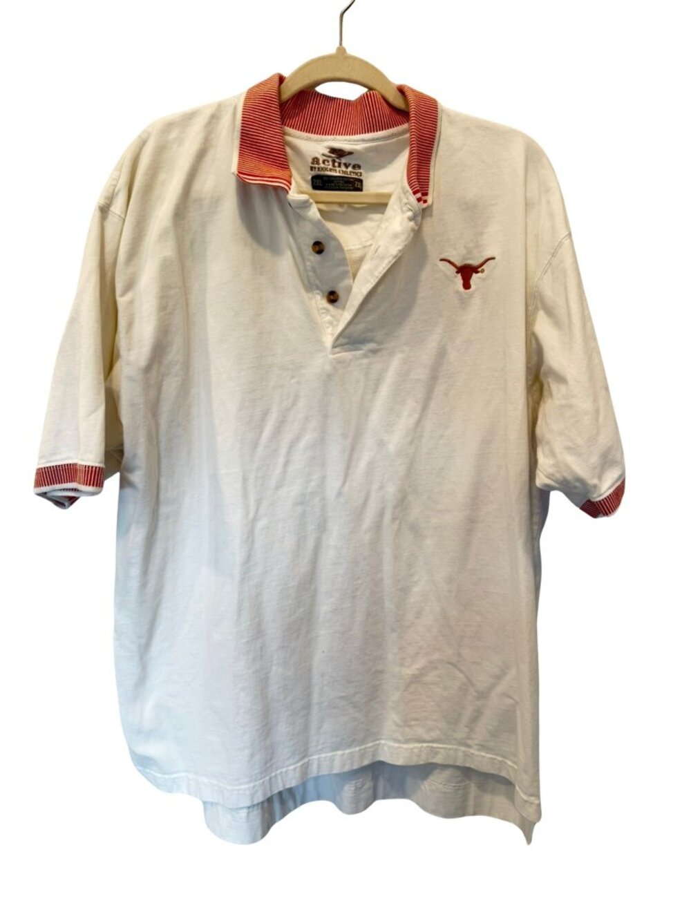 Vintage 90s Texas Longhorns Men’s 2XL White Cotton Polo Shirt